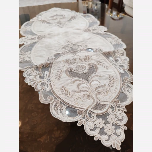 رومیزی رانر مخمل دانتل 85 سانتی مدل افرا