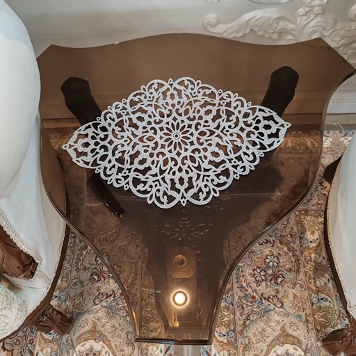 رومیزی سه تکه چرم اکلیلی مدل بهار جدید