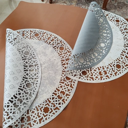 رومیزی گرد پتینه سه تکه طرح اسلیمی جدید