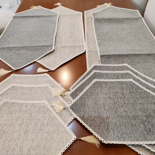 سرویس رومیزی پنج تکه مخمل کنفی جدید دوربافت