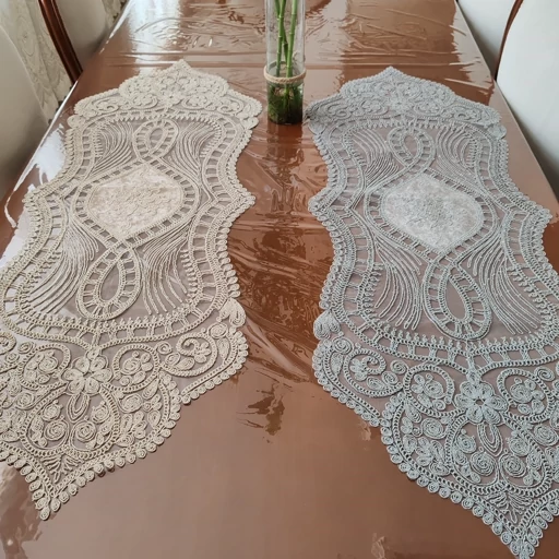 رانر غذاخوری دانتل مخمل طرح گوشواره جدید