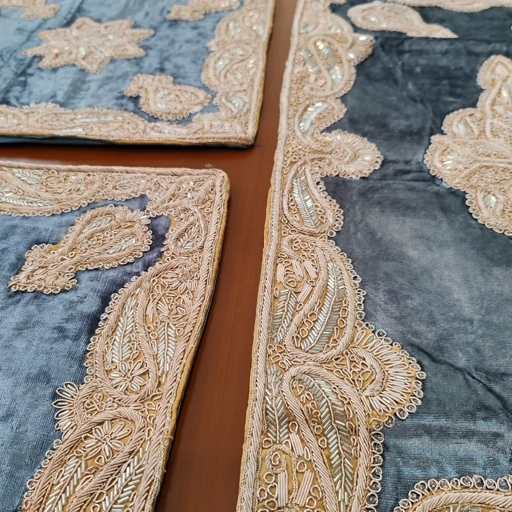 سرویس رومیزی پنج تکه مخمل دابکا سرمه دوزی هندی