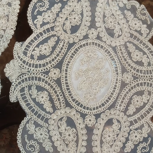 رومیزی بیضی مخمل دانتل سه تکه ترک طرح بوته جقه