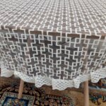 رومیزی غذاخوری گرد تور گیپوری چهار نفره