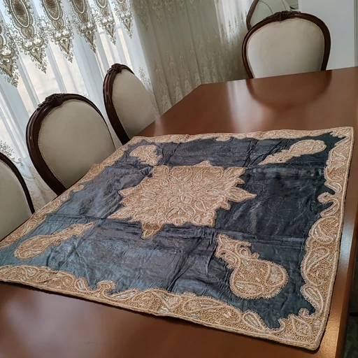 سرویس رومیزی پنج تکه مخمل دابکا سرمه دوزی هندی