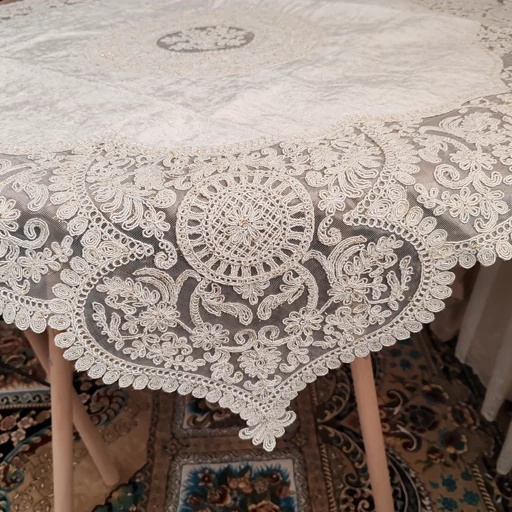 سرویس رومیزی پنج تکه دانتل مخمل جدید مدل کیمیا