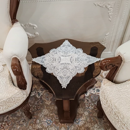 رومیزی دانتل مخمل سه تکه جدید طرح آسنا