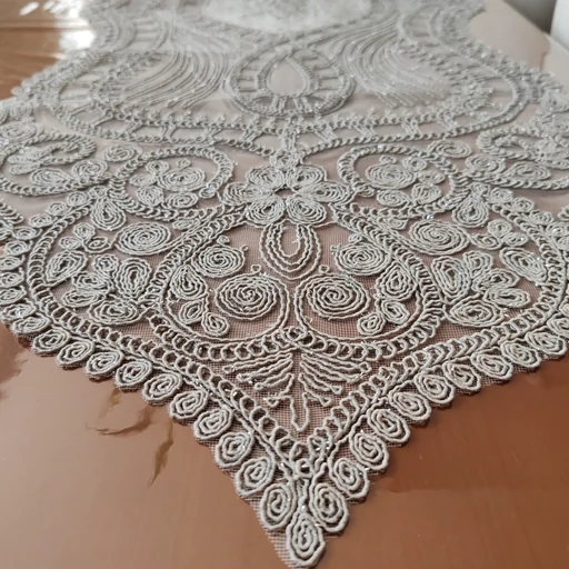 رانر غذاخوری دانتل مخمل طرح گوشواره جدید