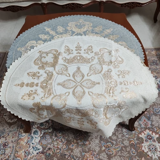 رومیزی گرد مخمل شاین 85 سانتی طرح صحرا