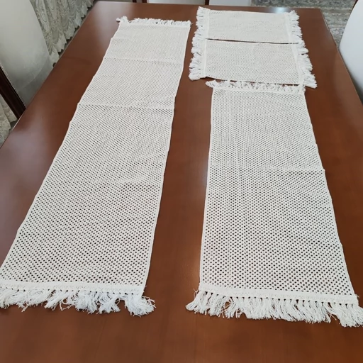 رومیزی رانر چهار تکه جدید بافت ریشه دار