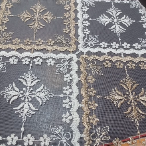 رومیزی روپشتی حریر گیپور جدید طرح برگ