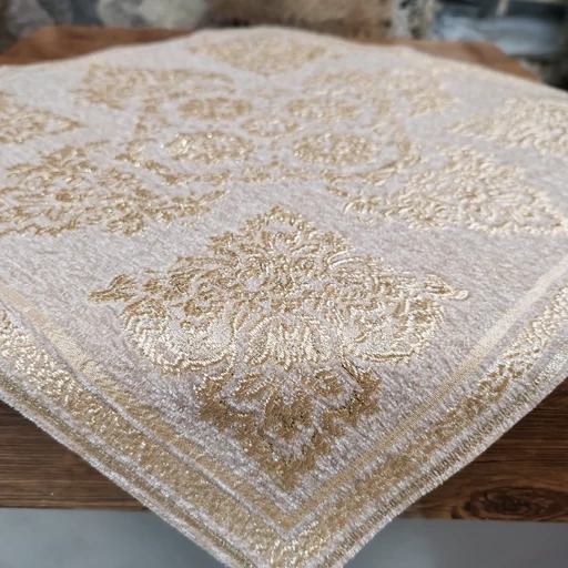 رومیزی مربع مخمل شاین دار ابریشمی طرح پرواز 44 سانتی