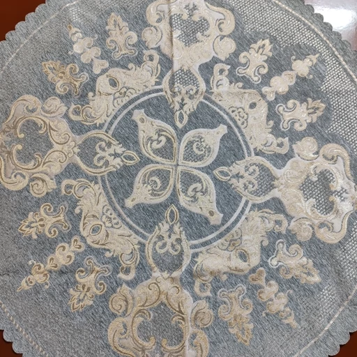 رومیزی گرد مخمل شاین 85 سانتی طرح صحرا