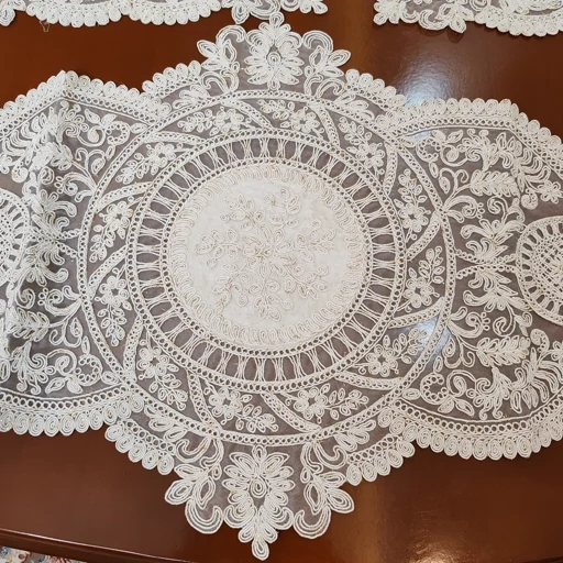 رومیزی مخمل دانتل جدید سه تکه طرح کیمیا