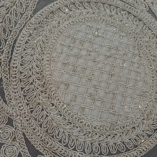 رومیزی بیضی مخمل دانتل ترک سه تکه طرح گندمک