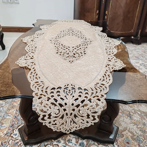 رانر غذاخوری شش و هشت نفره مخمل ملیله دوزی