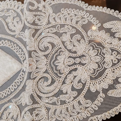 رومیزی دانتل مخمل سه تکه جدید طرح آسنا