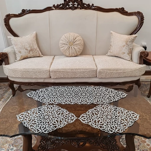 رومیزی سه تکه چرم اکلیلی مدل بهار جدید