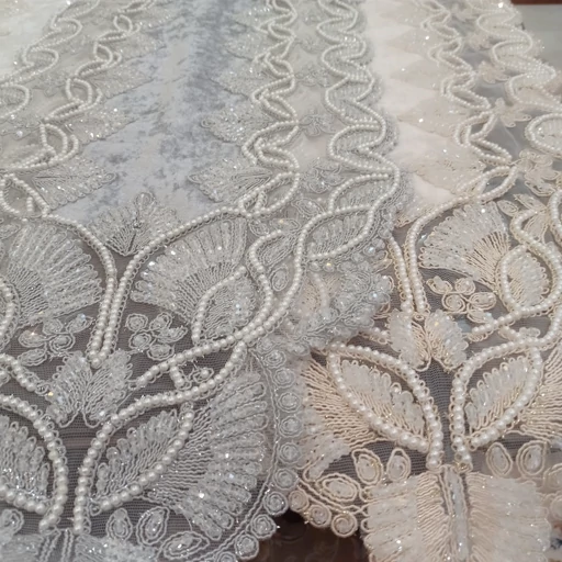 رانر غذاخوری کریستال دوزی مخمل دانتل ترک گندمی