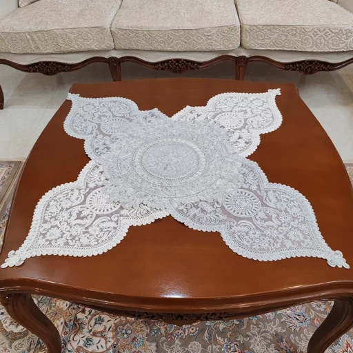 رومیزی مخمل دانتل جدید سه تکه طرح کیمیا