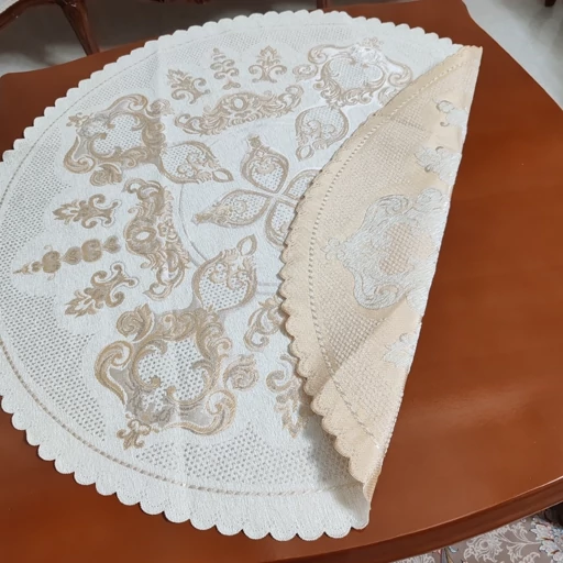 رومیزی گرد مخمل شاین 85 سانتی طرح صحرا