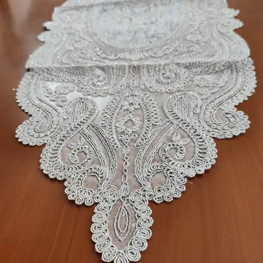 رانر غذاخوری دانتل مخمل 132 سانتی طرح آنتیک جدید