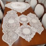 سرویس رومیزی پنج تکه دانتل مخمل جدید مدل کیمیا