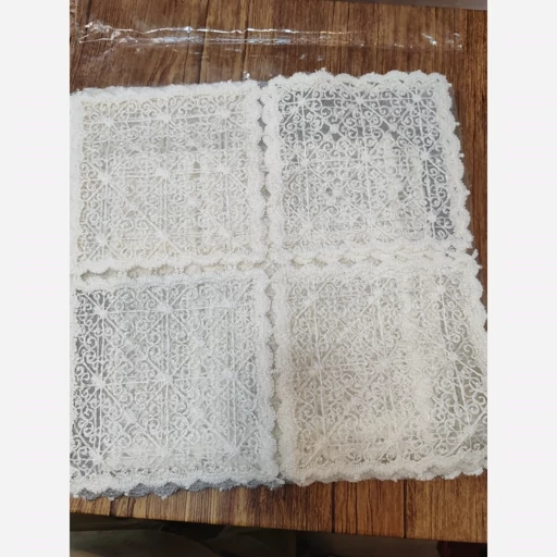 رومیزی مربع حریر گیپور جدید 30 در 30