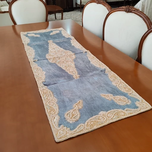 سرویس رومیزی پنج تکه مخمل دابکا سرمه دوزی هندی