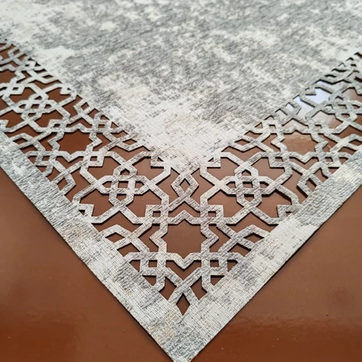 رومیزی مربع پتینه لیزری سه تکه طرح اسلیمی جدید