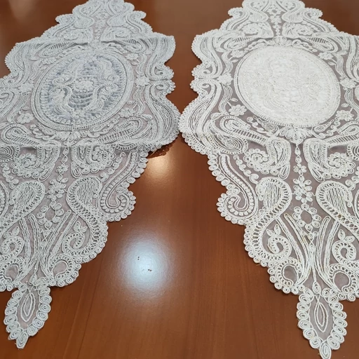 سرویس رومیزی پنج تکه دانتل مخمل طرح آنتیک