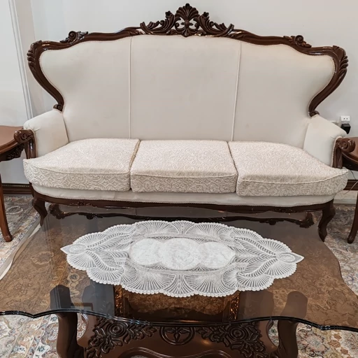 رومیزی مخمل دانتل جدید سه تکه مدل زیتون