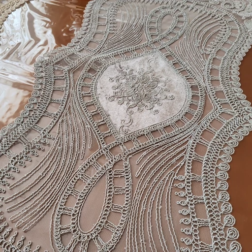 رانر غذاخوری دانتل مخمل طرح گوشواره جدید