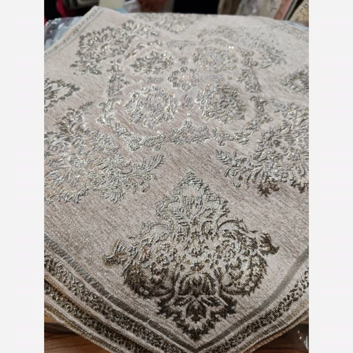 رومیزی مربع مخمل شاین دار ابریشمی طرح پرواز 44 سانتی