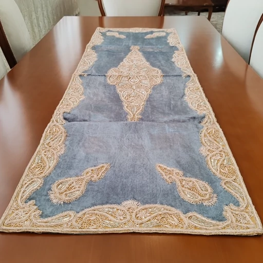 سرویس رومیزی پنج تکه مخمل دابکا سرمه دوزی هندی