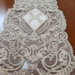 رانر غذاخوری دانتل مخمل 130 سانتی طرح آسنا