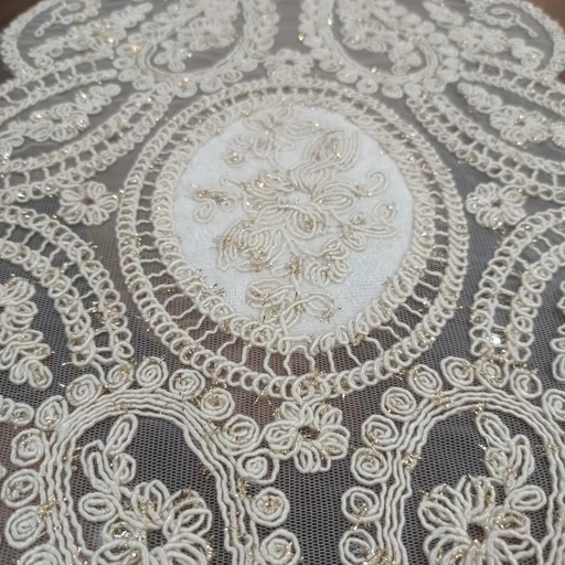 رومیزی بیضی مخمل دانتل سه تکه ترک طرح بوته جقه