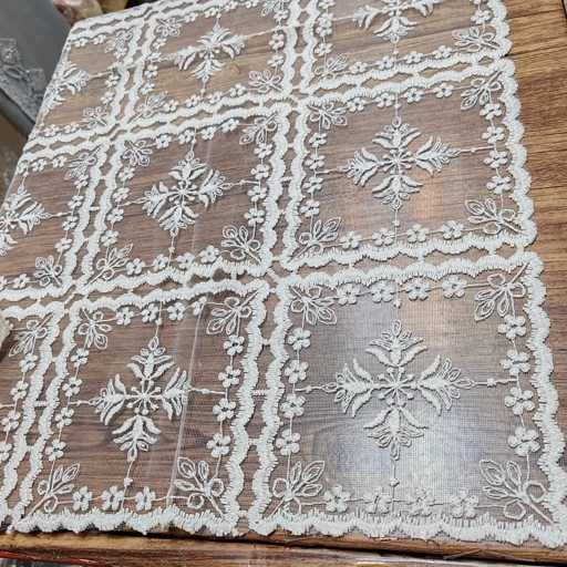 رومیزی روپشتی حریر گیپور جدید طرح برگ