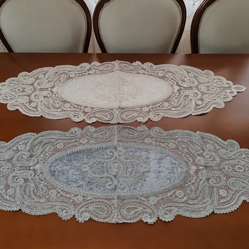 رانر غذاخوری دانتل مخمل 132 سانتی طرح آنتیک جدید