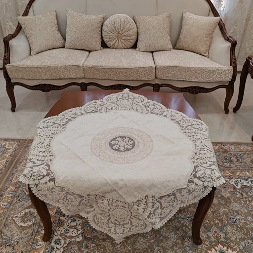 سرویس رومیزی پنج تکه دانتل مخمل جدید مدل کیمیا