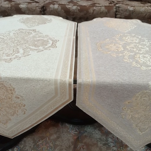 رومیزی چهار تکه مخمل شاین ابریشمی مدل پرواز