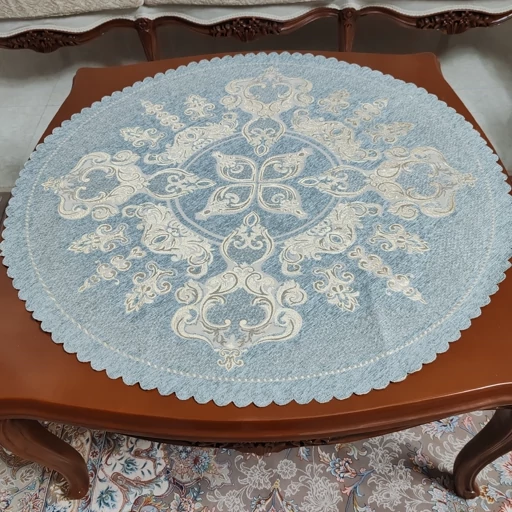 رومیزی گرد مخمل شاین 85 سانتی طرح صحرا