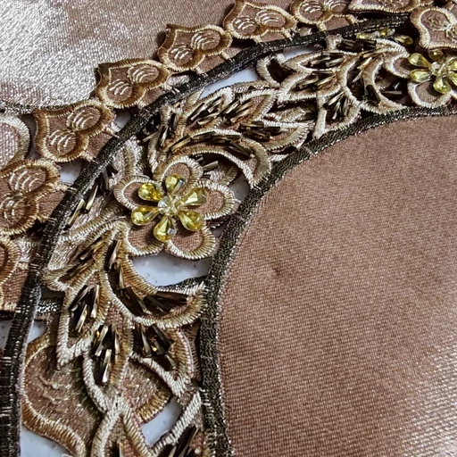 رومیزی بیضی سه تکه ساتن ملیله دوزی مدل قلب