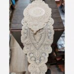 رومیزی بیضی دانتل سه تکه طرح ترک مدل خورشیدی