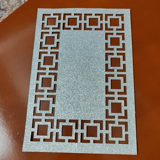 توسینی رومیزی مستطیل چرم اکلیلی طرح مشبک 20*30