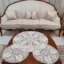 رومیزی گرد دانتل ترک سه تکه جدید طرح الگانت