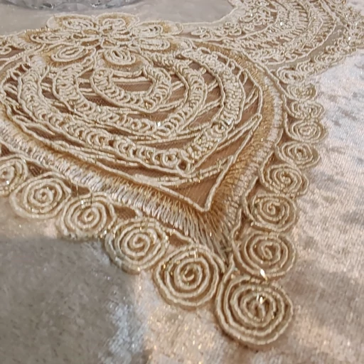 ست رومیزی پنج تکه مخمل دانتل ترک اصل طرح درسا