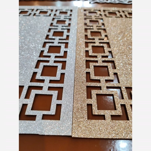 توسینی رومیزی مستطیل چرم اکلیلی طرح مشبک 20*30