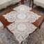رومیزی دانتل بیضی مربع سه تکه ترک اصل طرح ورساچه