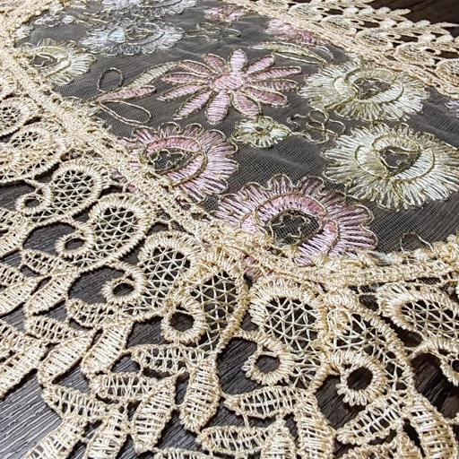 رومیزی عسلی مربع گیپوری سایز 40 سانتی